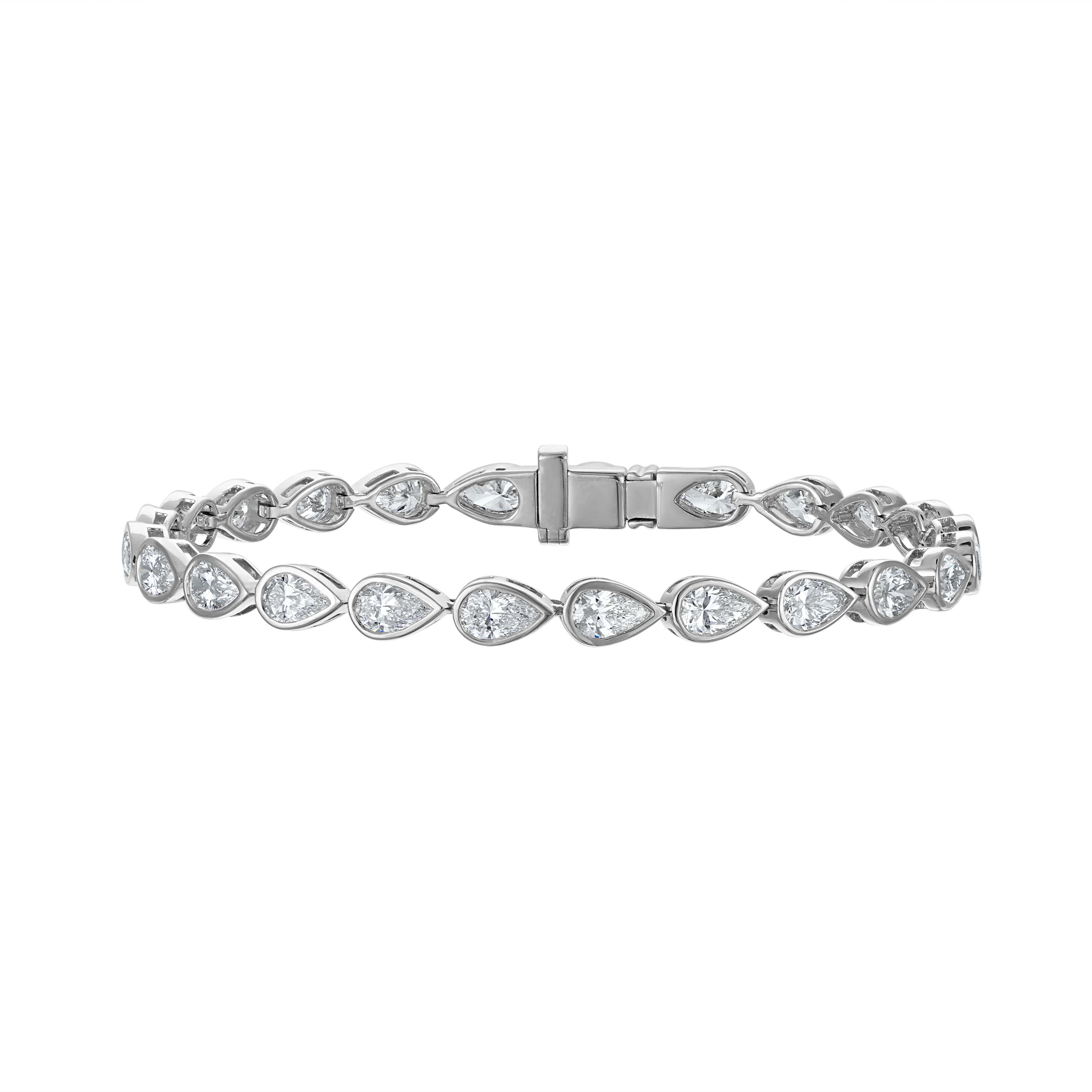 Pear Bezel Tennis Bracelet - 7 Carats